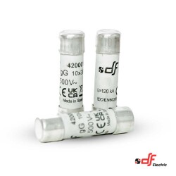 Silindirik Sigorta gG 10,3x38 0,5A - 420000_K (10 adet ve katları sipariş edilir) - DF ELECTRIC